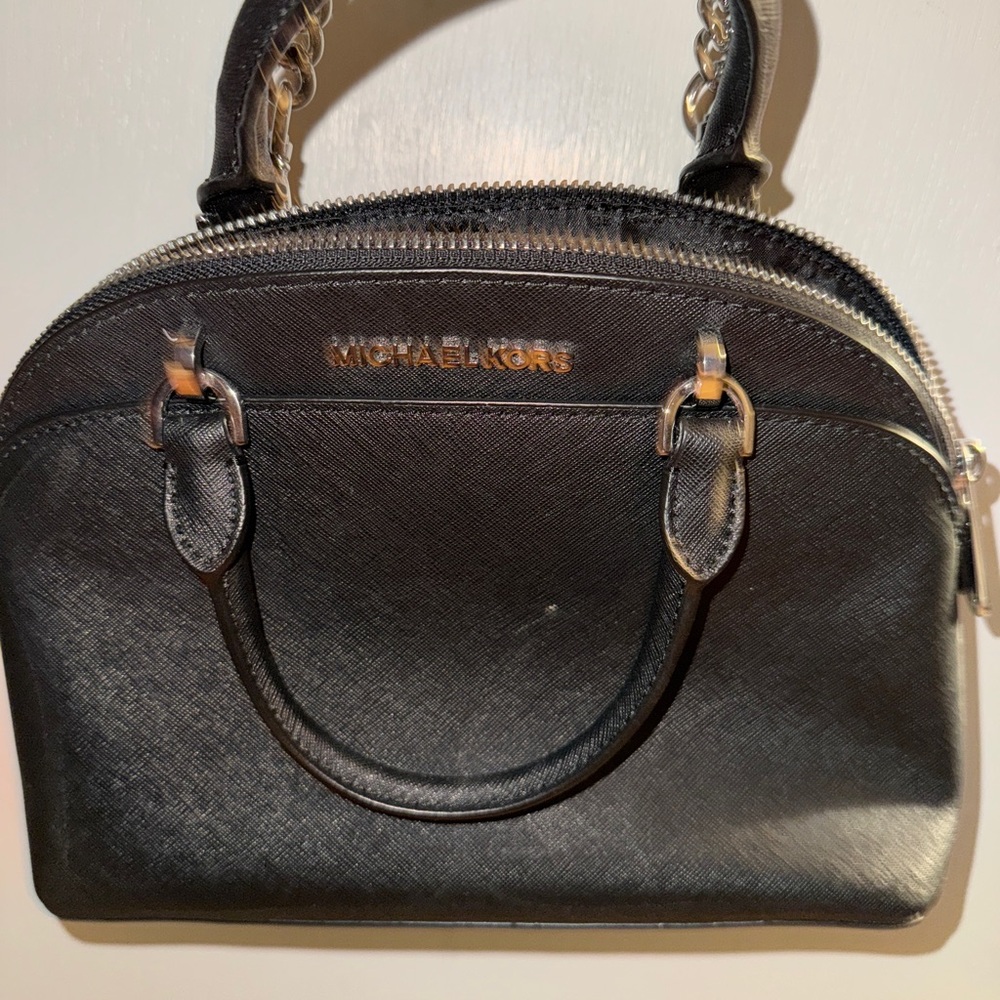 Michael Kors Black Mini Bag with Silver Accents